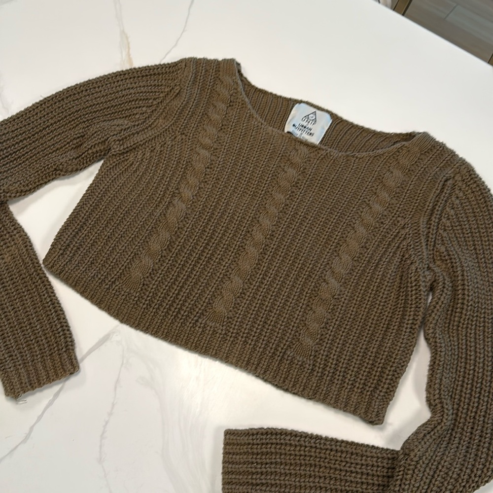 Unif x Urban Outfitters Cropped Green Sweater